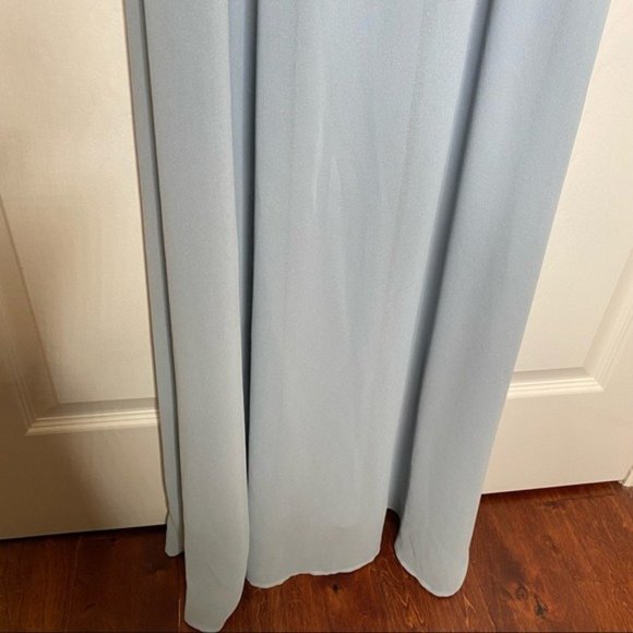 Show Me Your Mumu Caitlin Ruffle Maxi Dress in Steel Blue Chiffon Size Small - Picture 7 of 11